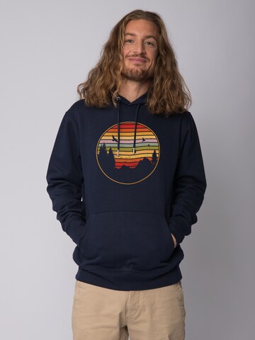 Watapparel Sweatshirt 'Sunset Berge & Tannen' in Blauw: voorkant