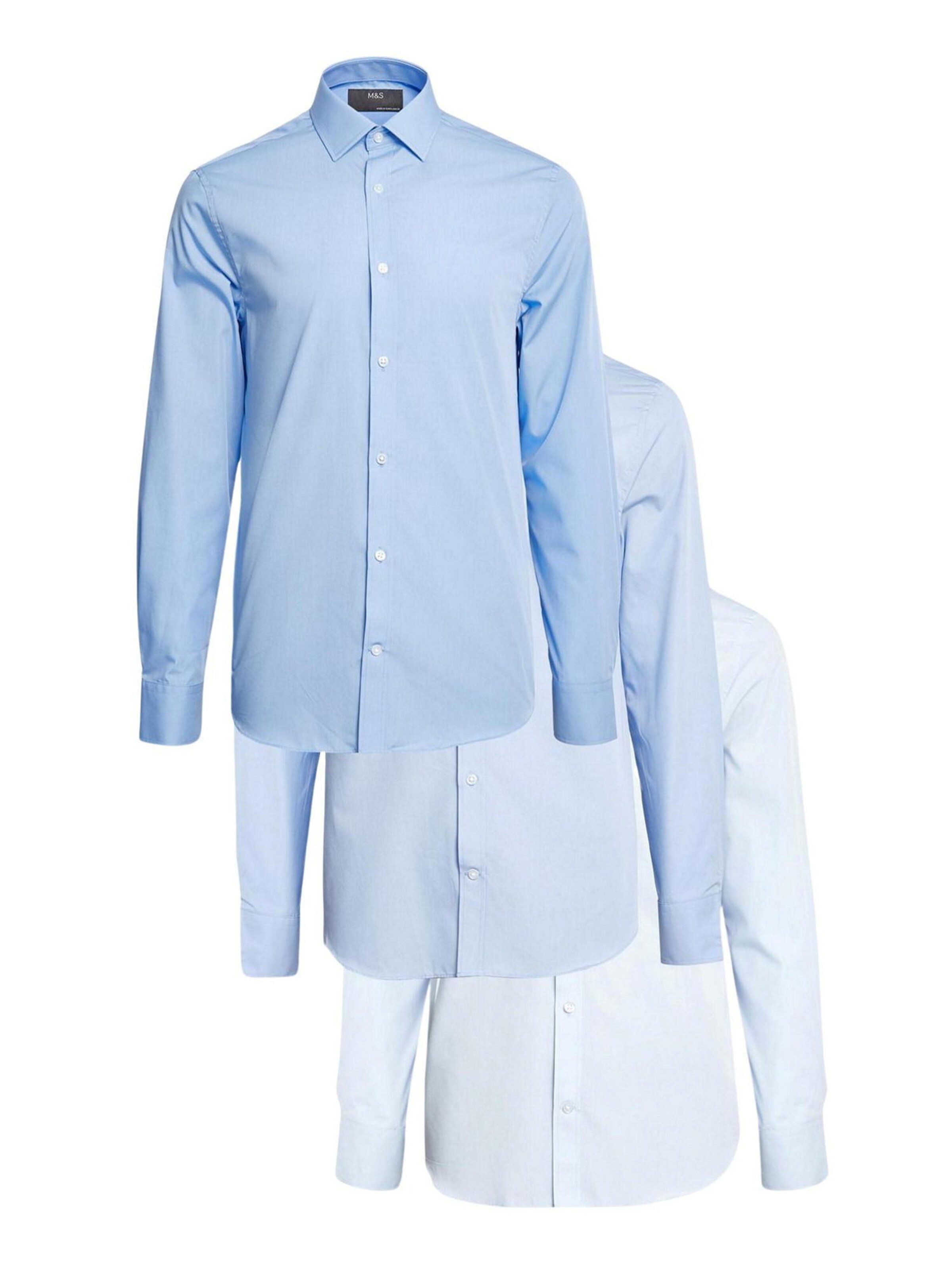 Coupe regular Chemise business Marks & Spencer en bleu : devant