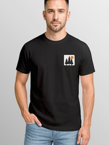 Neverless Shirt 'Pine Trees' in Schwarz: Vorderseite