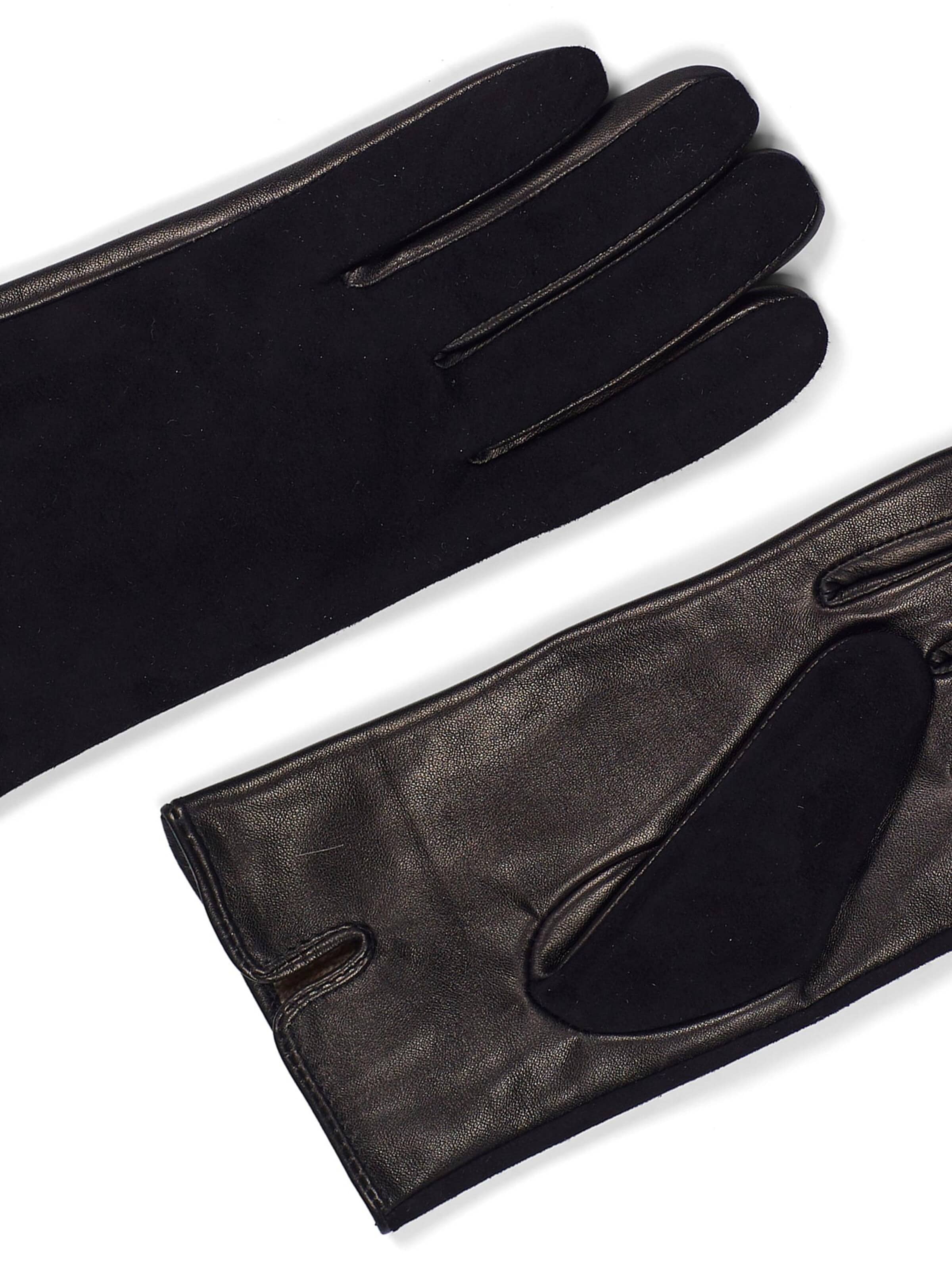 Howard London Fingerhandsker 'Women's Leather Gloves Luna Black' i brun