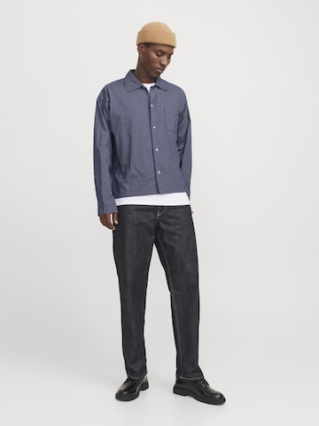 JACK & JONES Comfort fit Button Up Shirt in Blue