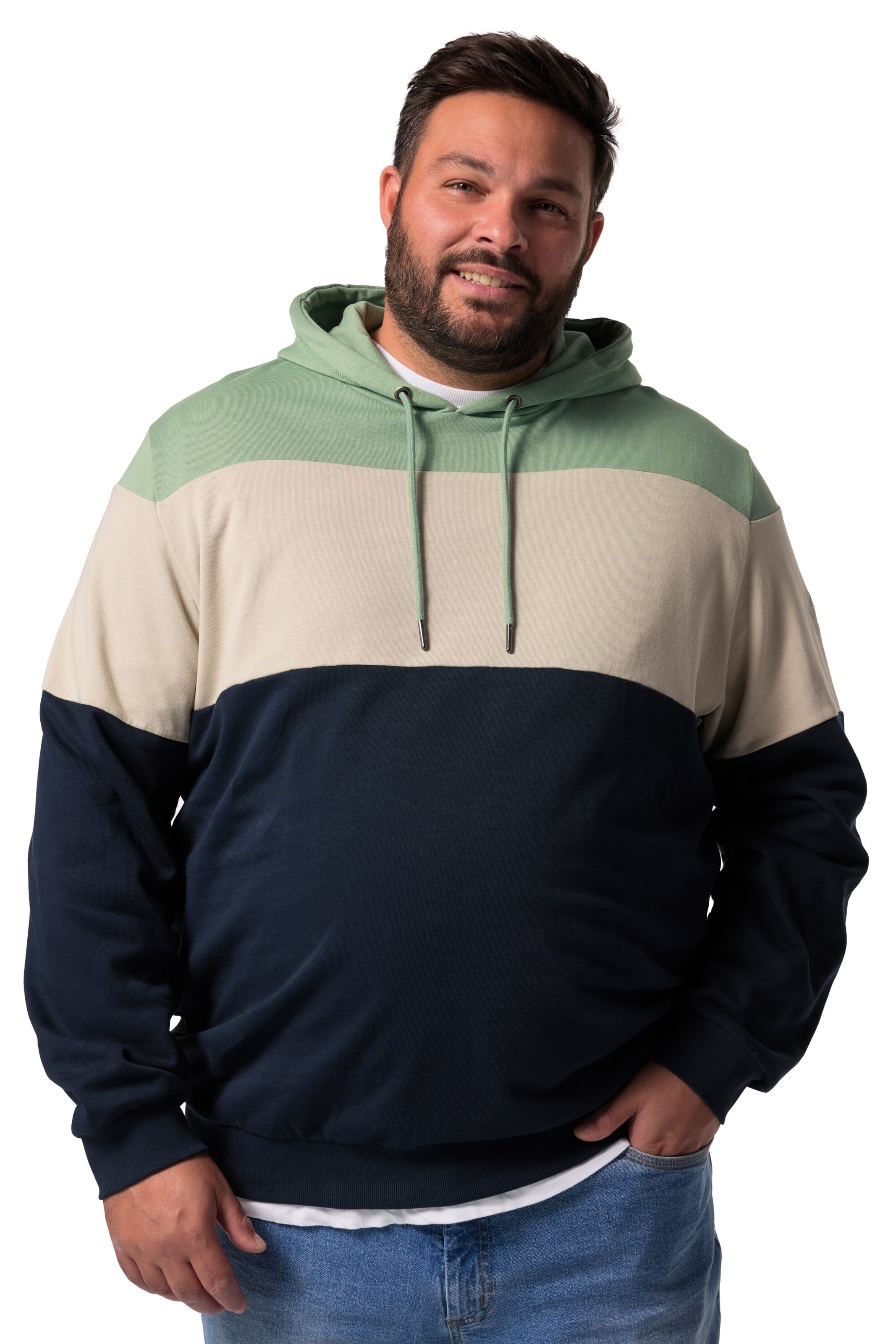 Men Plus Sweatshirt in Blue: front