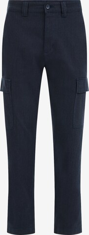 WE Fashion Tapered Cargobroek in Blauw: voorkant