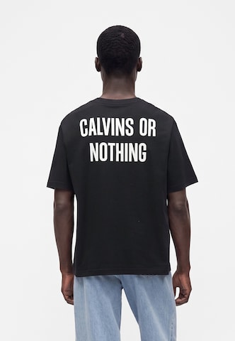 Calvin Klein Jeans - Camisa 'CALVIN OR NTHING' em preto: frente