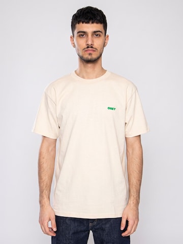 Obey Shirt 'Knowledge Is Power' in Beige: voorkant