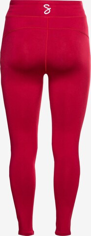 SHEEGO Skinny Workout Pants in Red