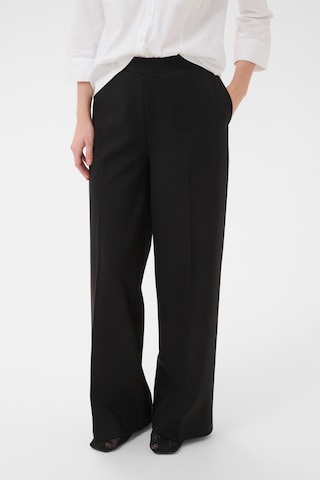 Part Two Wide leg Trousers with creases 'ConciaPW' in Black: front