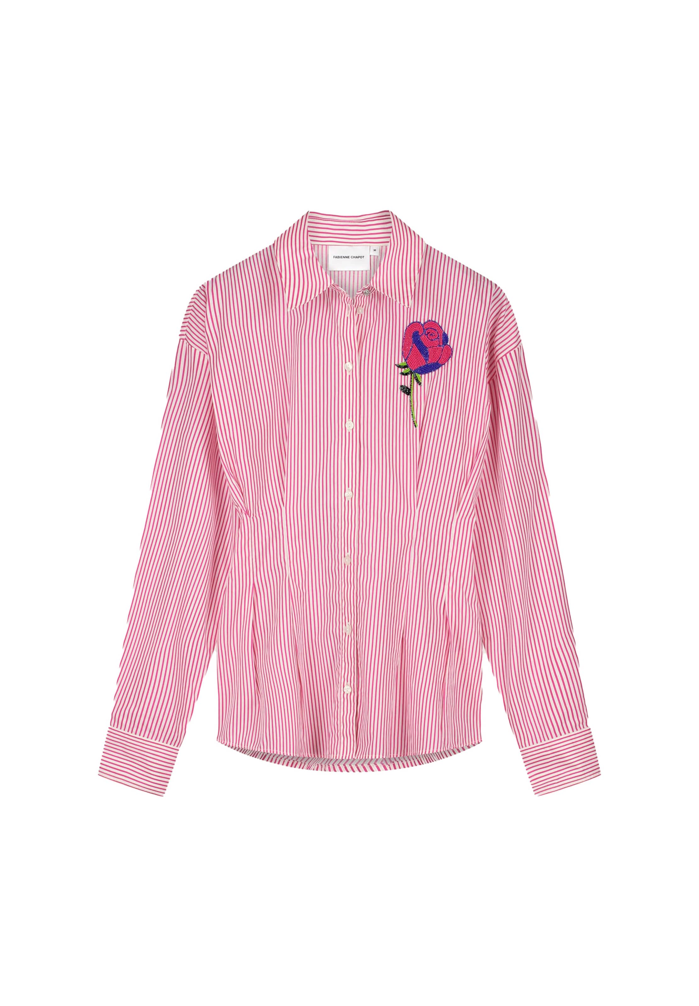 Fabienne Chapot Blouse in XS in de kleur Pink / Wit, Productweergave