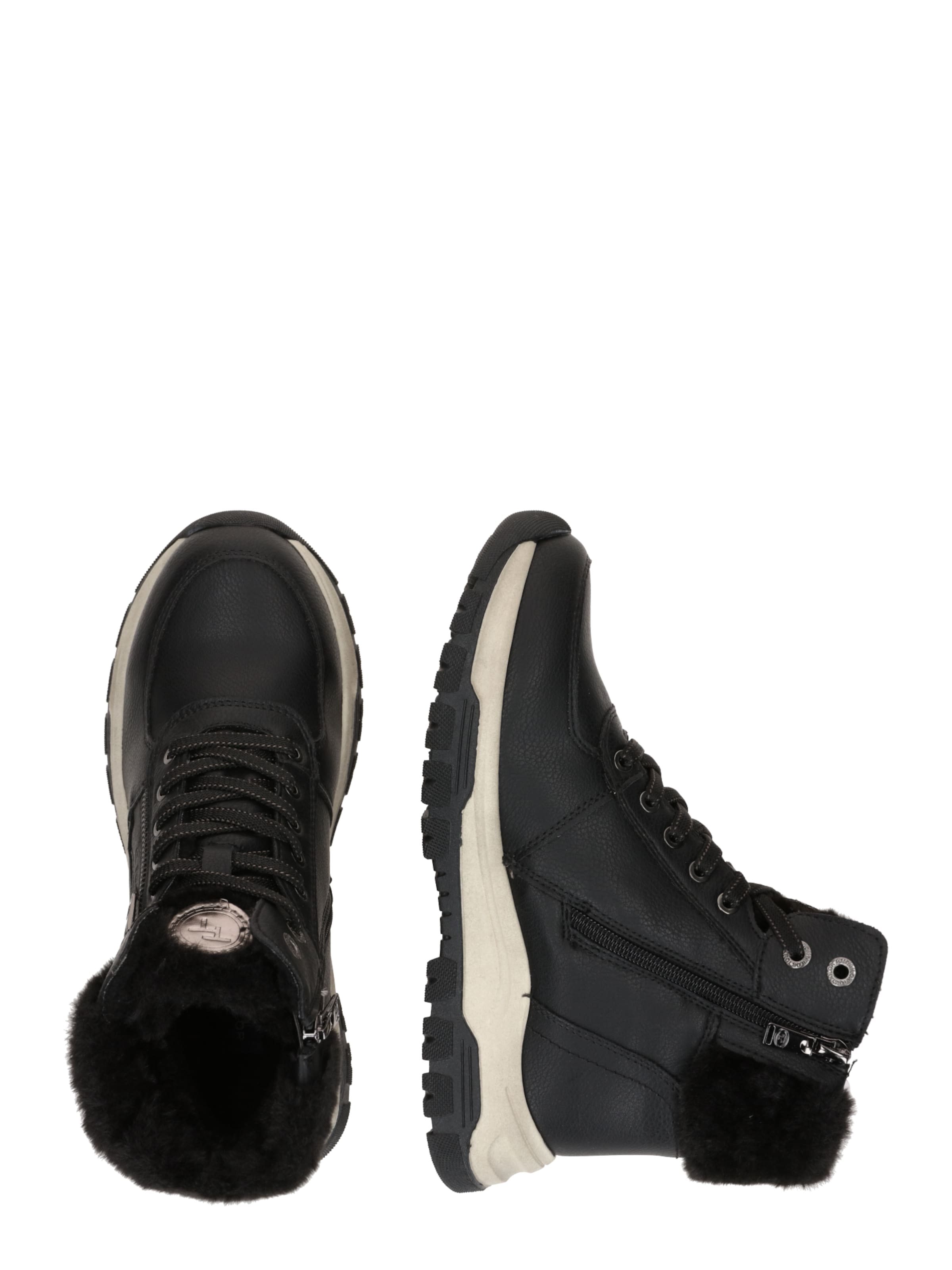 TOM TAILOR - Botines con cordones en negro