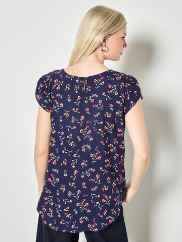 Haut 'Ditsy Floral' Apricot en bleu