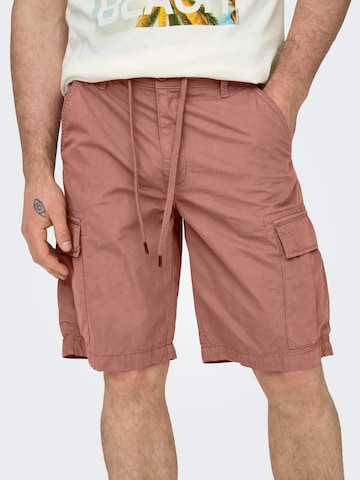 Only & Sons Regular Cargo Pants 'LOC' in Pink