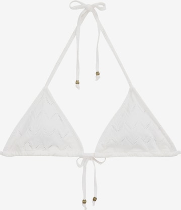 WE Fashion - Triángulo Top de bikini en blanco: frente