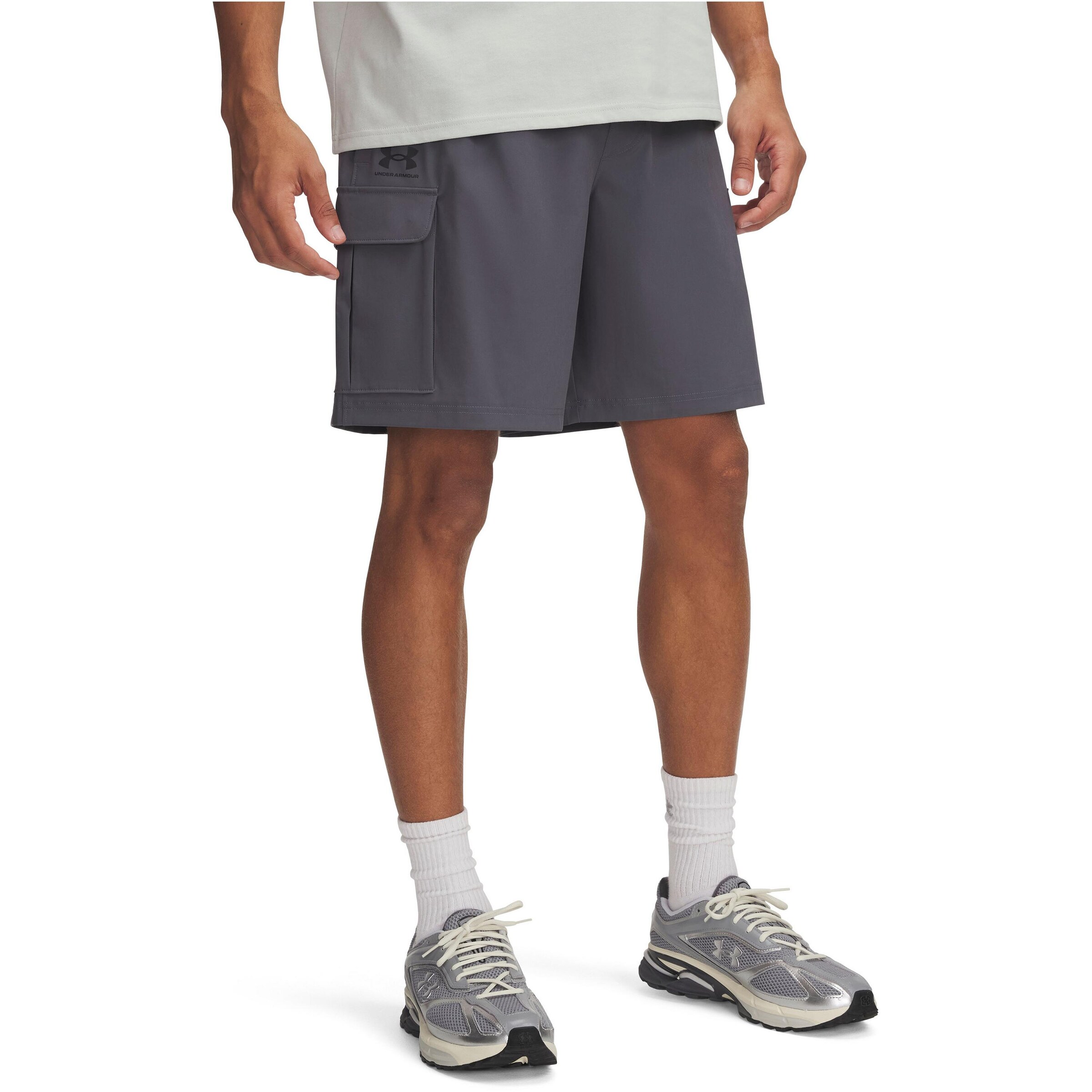 UNDER ARMOUR Loose fit Sports trousers 'Vibe' in Grey: front