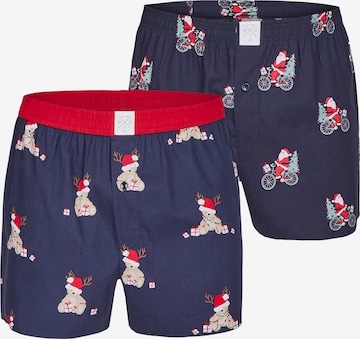 MG-1 Boxer shorts ' X-Mas Motive ' in Blue: front