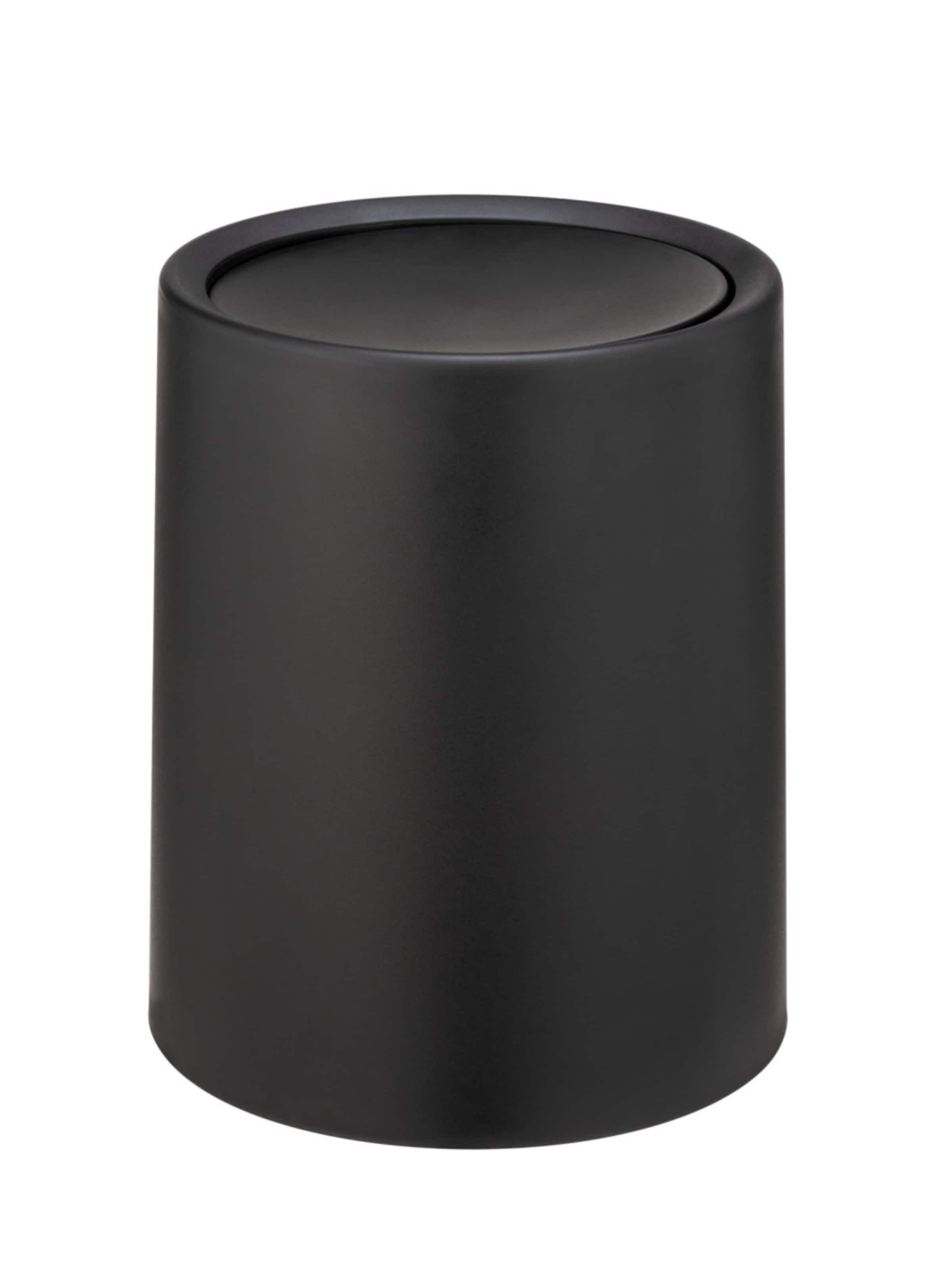 Wenko Schwingdeckeleimer 'Atri' 6 L in Schwarz: Vorderseite