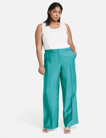 SAMOON Normalny krój Spodnie w kant w kolorze zielony