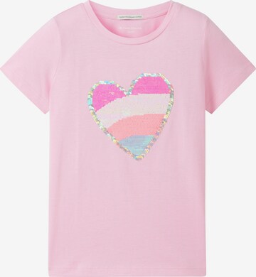 T-Shirt TOM TAILOR en rose : devant