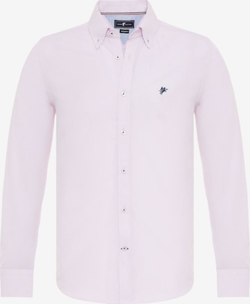 Coupe regular Chemise 'EDIZ' DENIM CULTURE en rose : devant