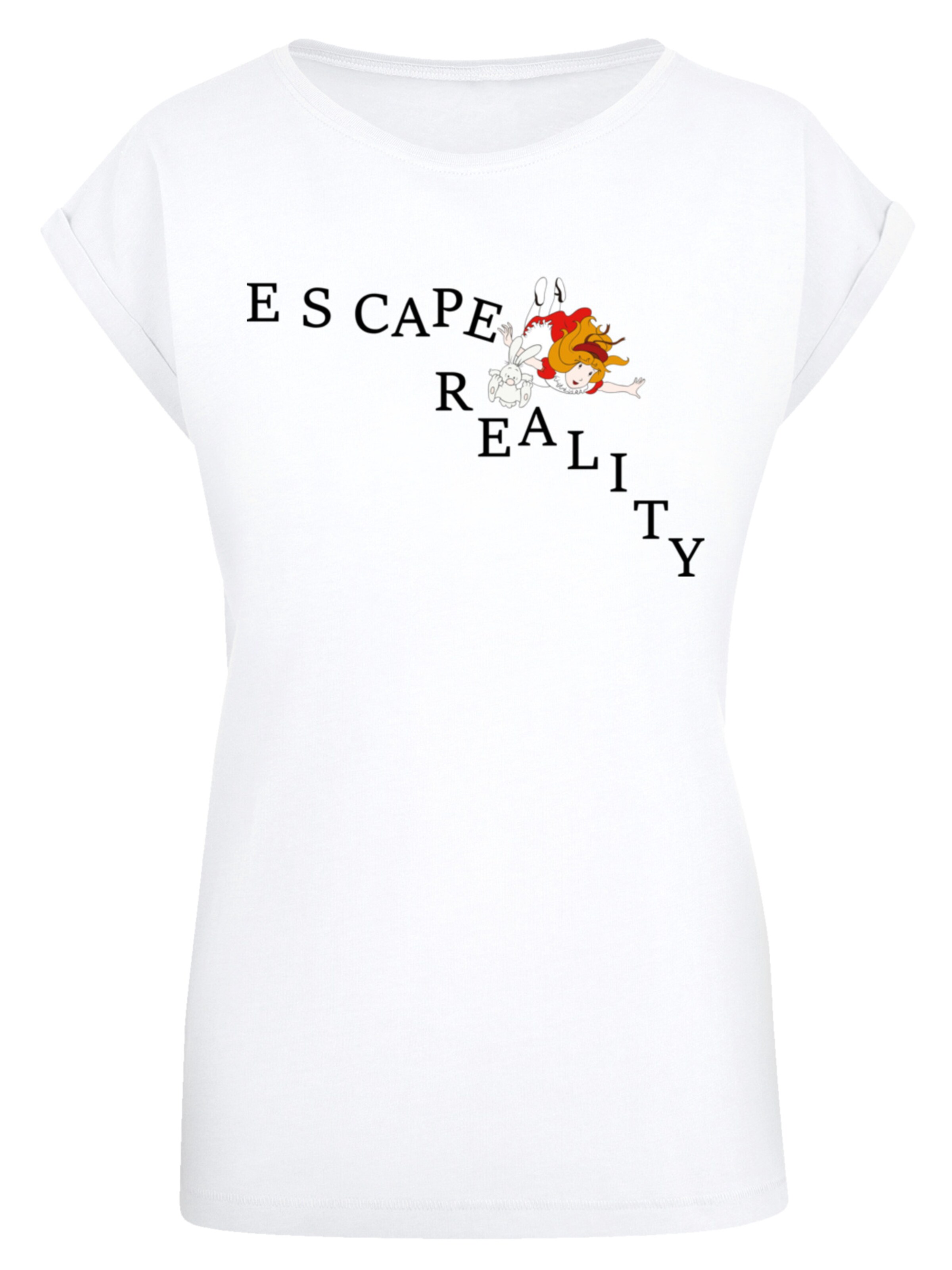 F4NT4STIC Shirt 'Alice im Wunderland Escape Reality' in White: front