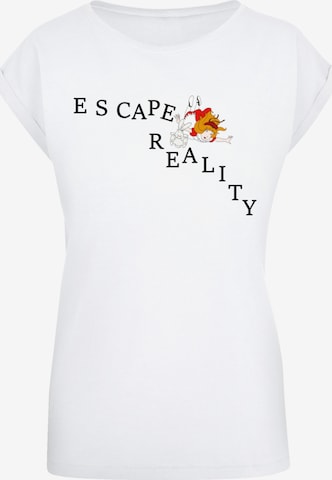 F4NT4STIC Shirt 'Alice im Wunderland Escape Reality' in White: front
