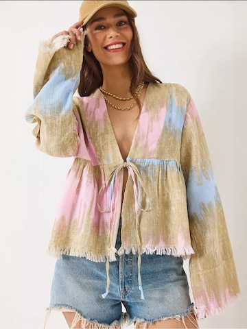 Kimono di Bianco Lucci in verde: frontale