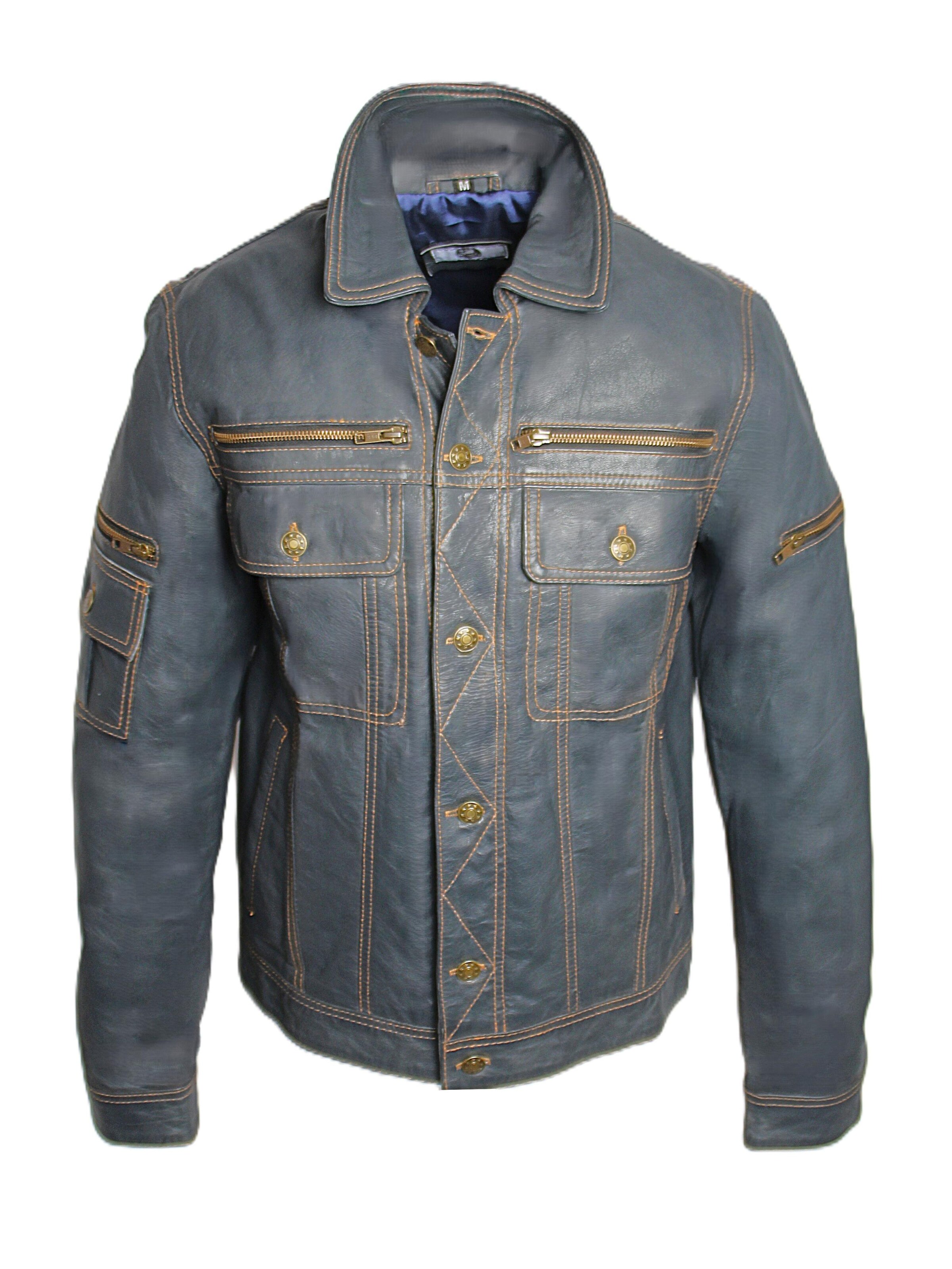 Be  Noble Tussenjas 'Lederjacke im Jeans Jacken Style' in Blauw: voorkant