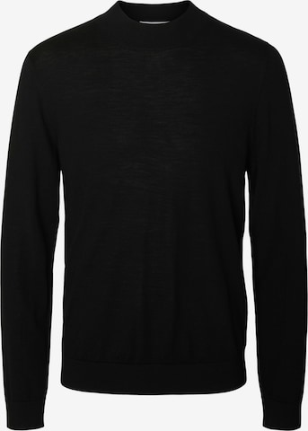 Pull-over 'Tray' SELECTED en noir : devant