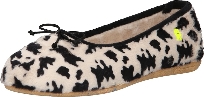 Hot Potatoes Slipper 'KLANJEC' in Beige Schwarz Hot Potatoes Slipper 'KLANJEC' in Beige Schwarz