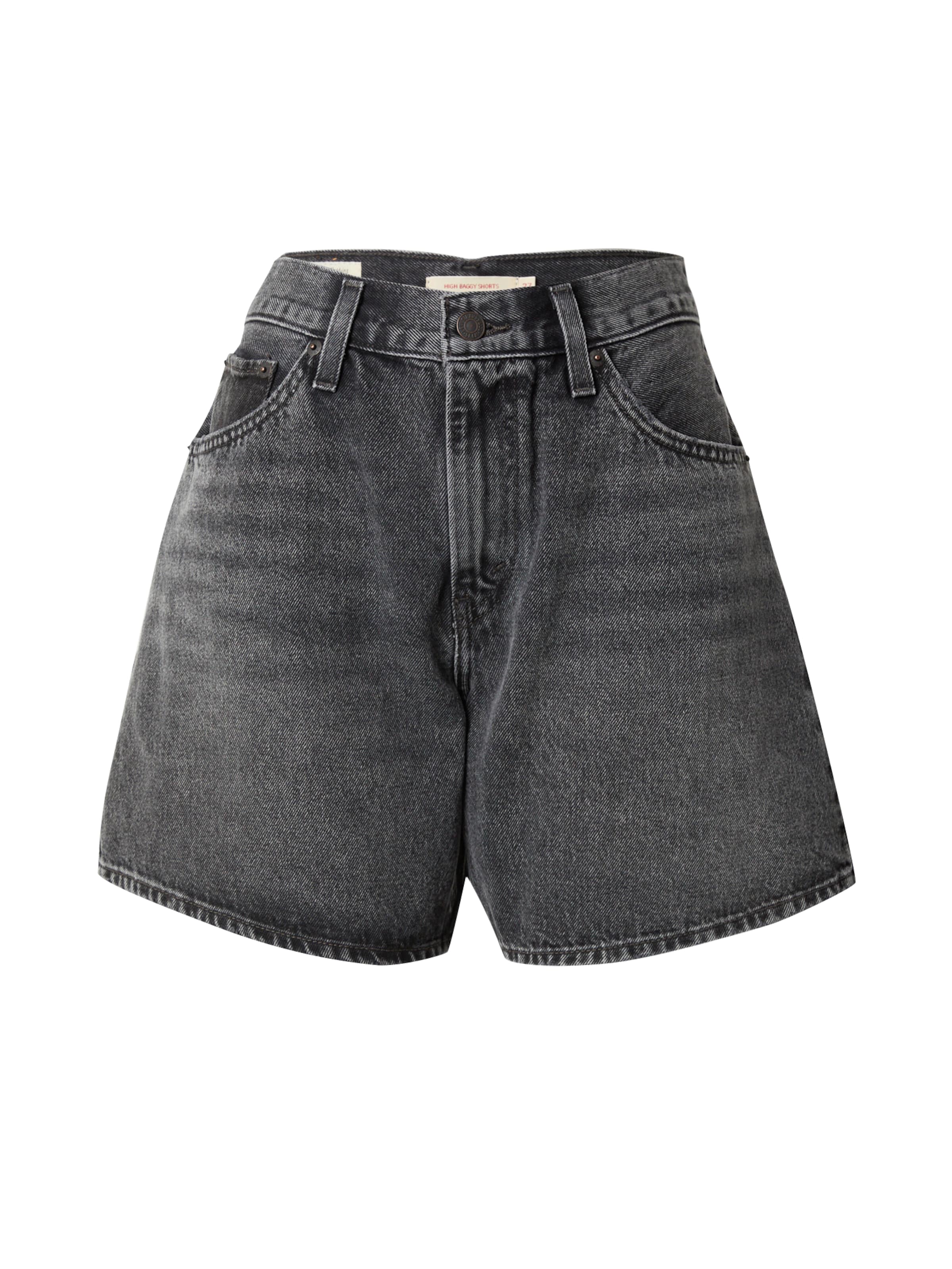 LEVI'S ® Loosefit Džíny 'High Baggy Short' – černá: přední strana