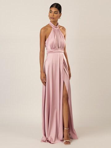 APART Langes Abendkleid aus Satin in Pink
