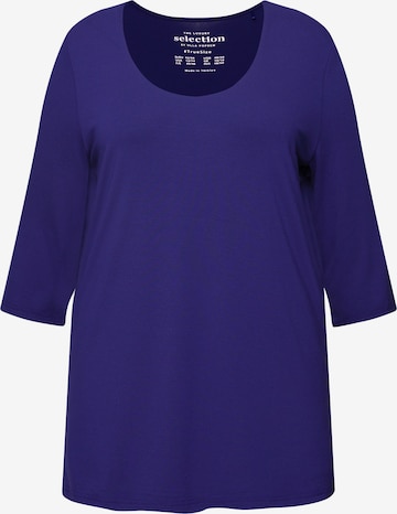 T-shirt Ulla Popken en bleu : devant