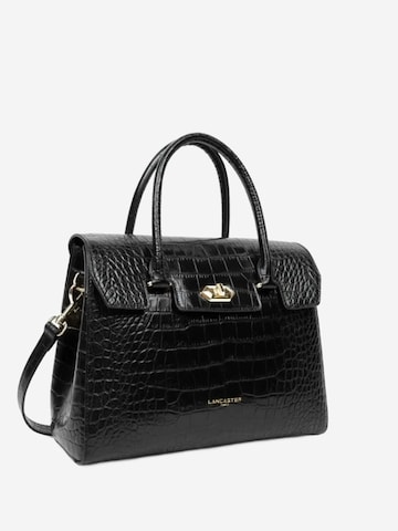 LANCASTER Paris Håndtaske 'Lancaster Sac à Main A rabat avec fermoir Exotic Croco Noir Croco' i sort