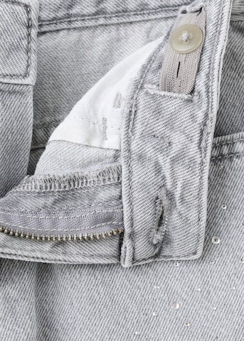 MANGO KIDS Wide leg Jeans 'Strass' in Grey