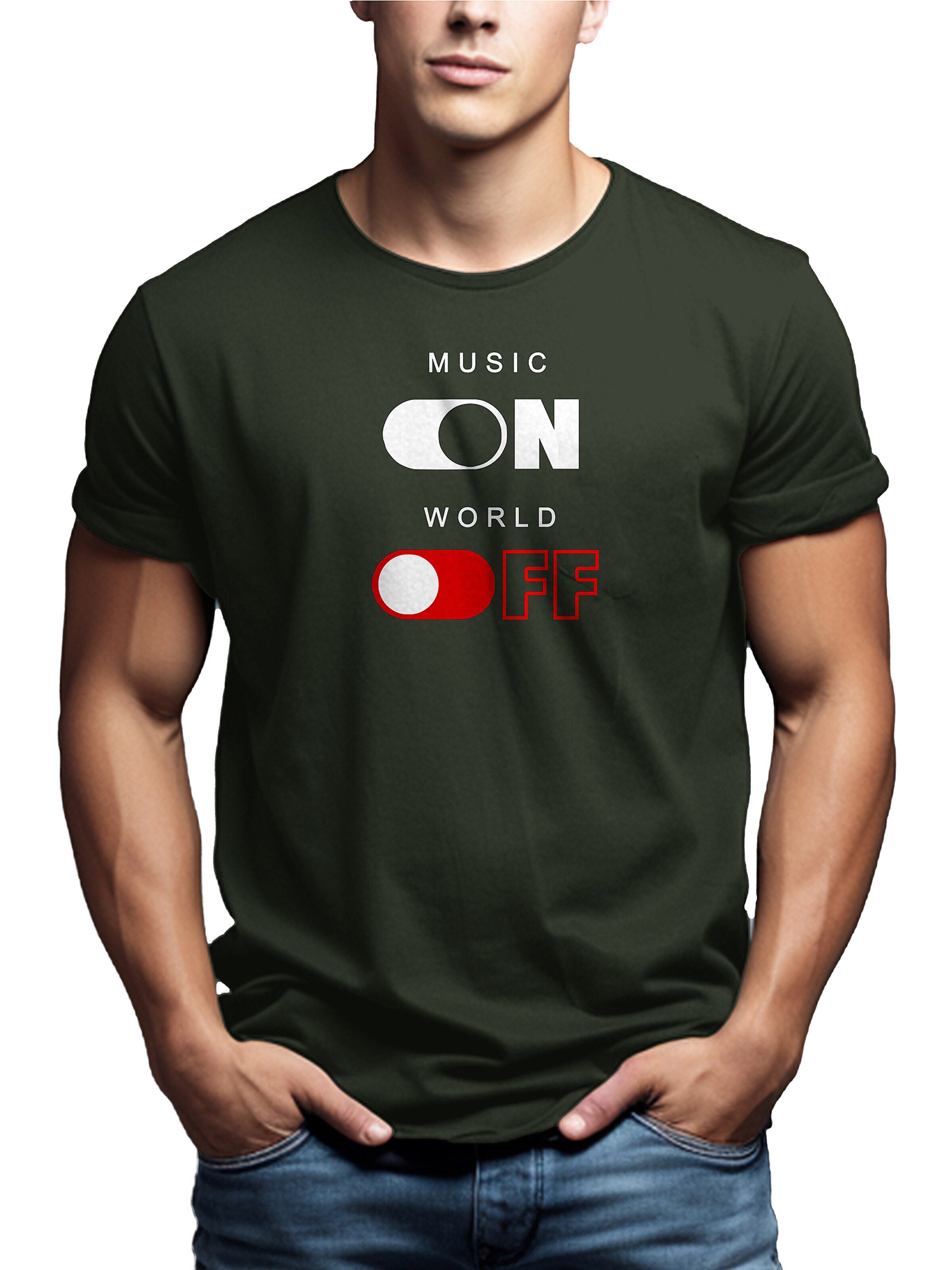 MAKAYA Shirt 'World Off' in Green