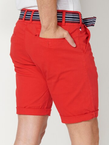 KOROSHI - Regular Calças chino em vermelho