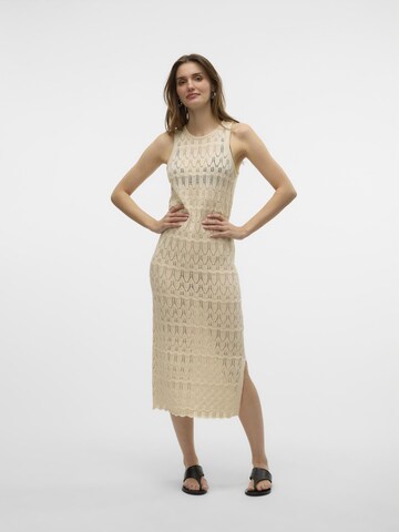 VERO MODA Gebreide jurk in Beige