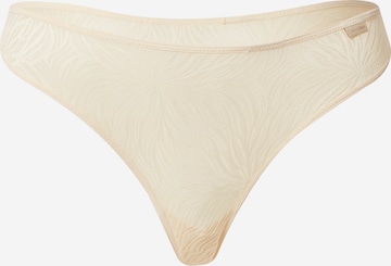 Tanga 'Sheer Marquisette' de la Calvin Klein Underwear pe bej: față