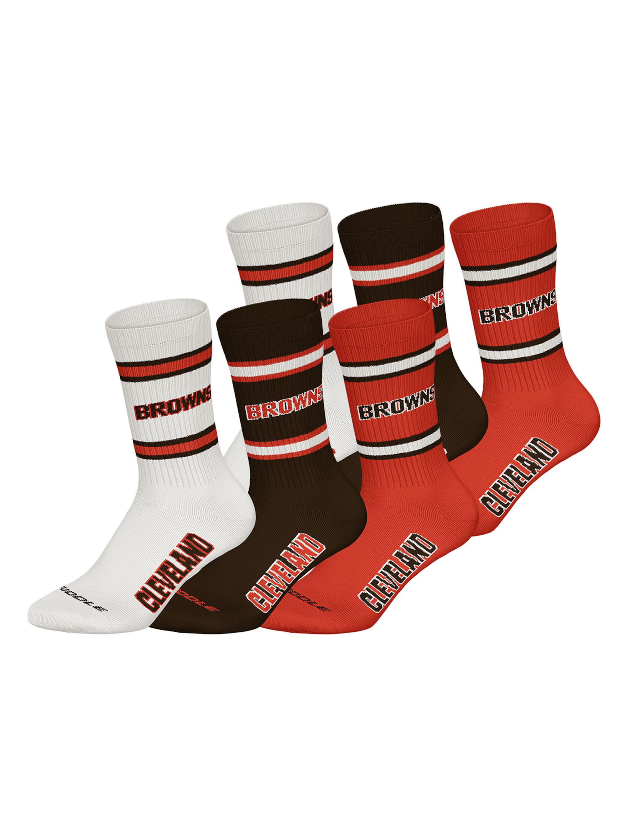 Huddle Socks ' Cleveland Browns ' in Brown / Orange / White, Item view