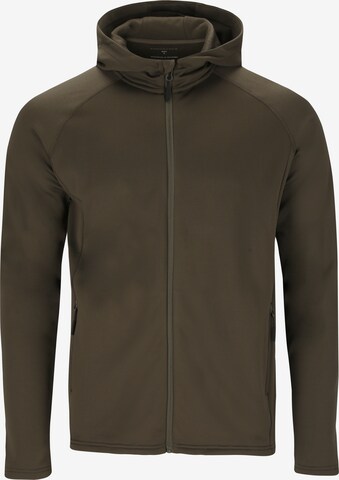 ENDURANCE Athletic Zip-Up Hoodie 'Almatt' in Green: front