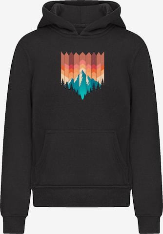 F4NT4STIC Sweatshirt 'Berg Sonnenuntergang' in Zwart: voorkant