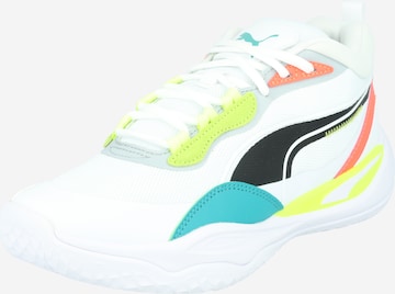 PUMA Спортни обувки 'Playmaker Pro' в бяло: отпред