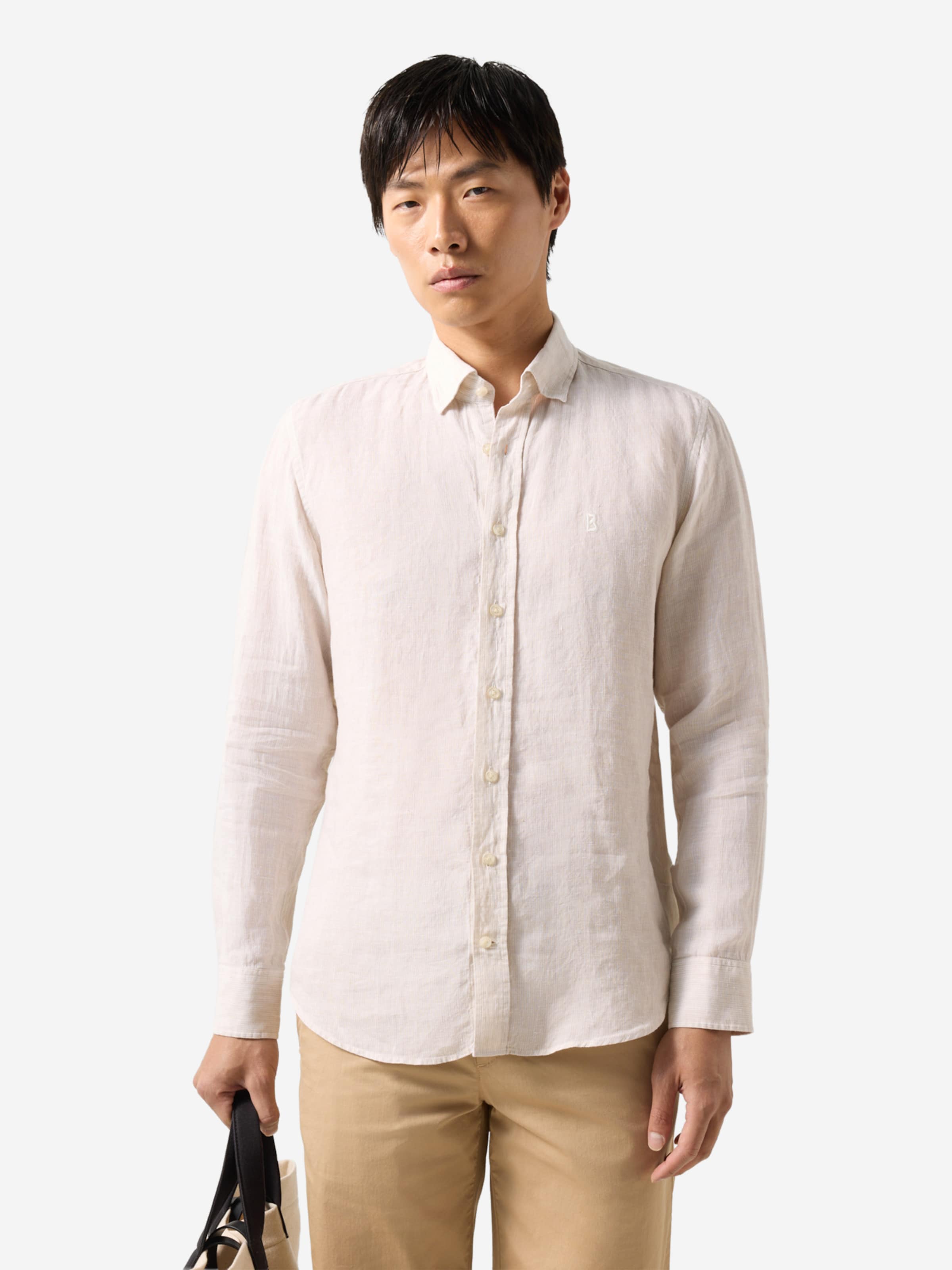 BOGNER Regular Fit Hemd 'Timi' in Beige: Vorderseite