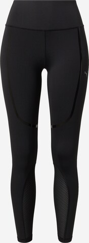 PUMA Skinny Workout Pants in Black: front