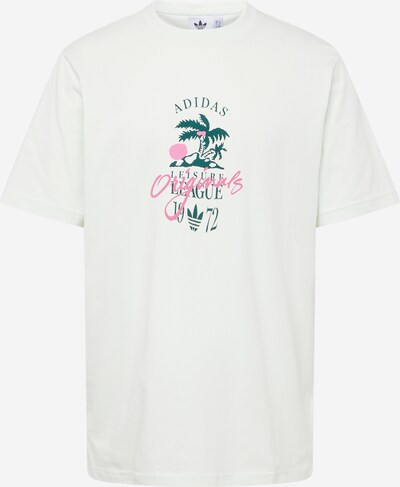 ADIDAS ORIGINALS T-shirt 'Leisure League' i mörkgrön / pitaya / vit, Produktvy