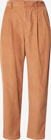 GAP Loose fit Pleat-front trousers in Brown: front