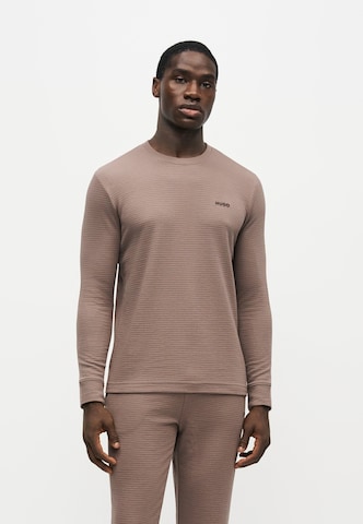 HUGO Schlafshirt  'Austin' in Braun: Vorderseite