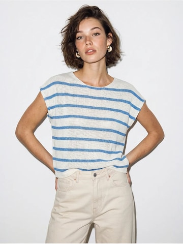Haut 'Strickoberteile' Bianco Lucci en bleu