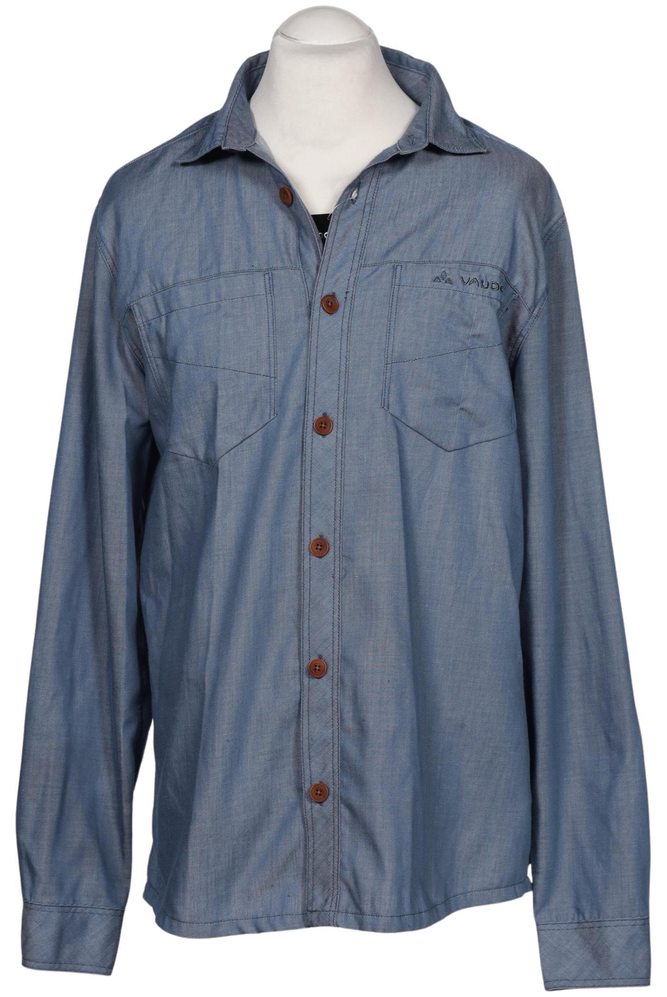 VAUDE Button Up Shirt in XL in Blue: front
