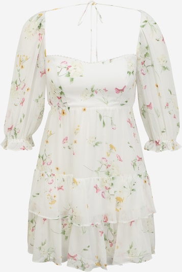 Forever New Petite Robe 'Janine' en jaune / vert clair / rosé / blanc, Vue avec produit