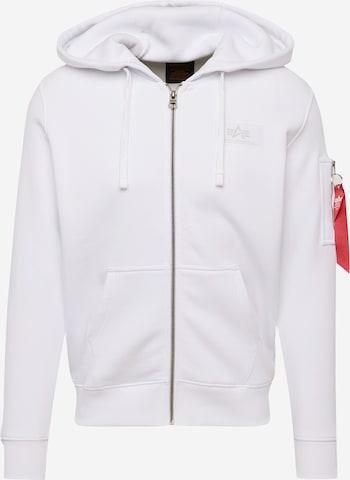 Veste de survêtement ALPHA INDUSTRIES en blanc : devant
